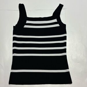 Venini women’s black with white stripes tank top size M